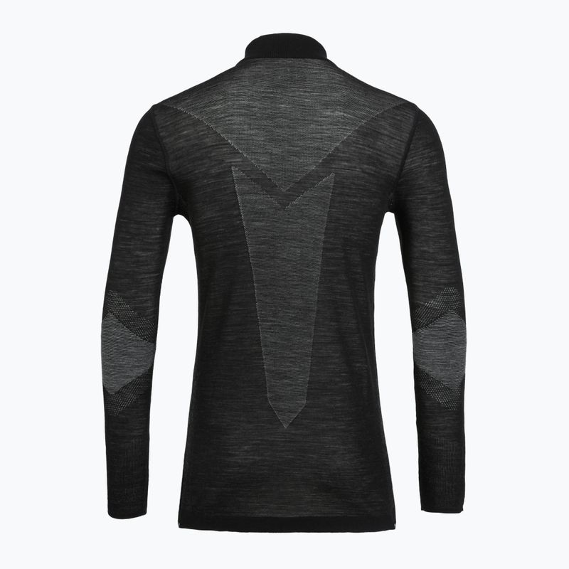 Men's Smartwool Intraknit Thermal Merino Base Layer 1/4 Zip black/white thermal sweatshirt 2