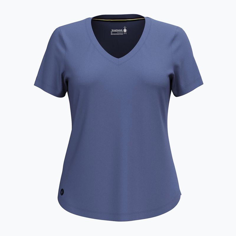 Women's trekking T-shirt Smartwool Active Ultralite V-Neck nightfall blue 3