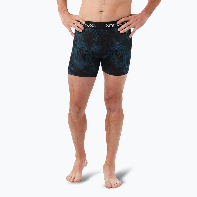 Men's thermal boxer briefs Smartwool Merino Print Boxer Brief twilight blue mountain 2