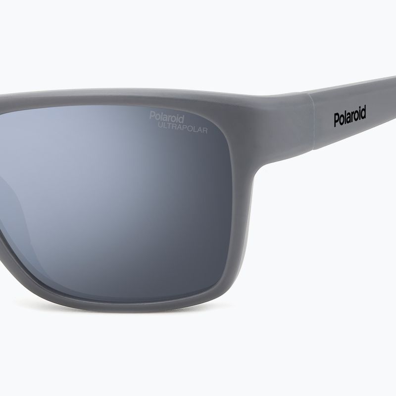 Men's Polaroid PLD 7052/S matte grey/silver mirror polarized high contrast sunglasses 4