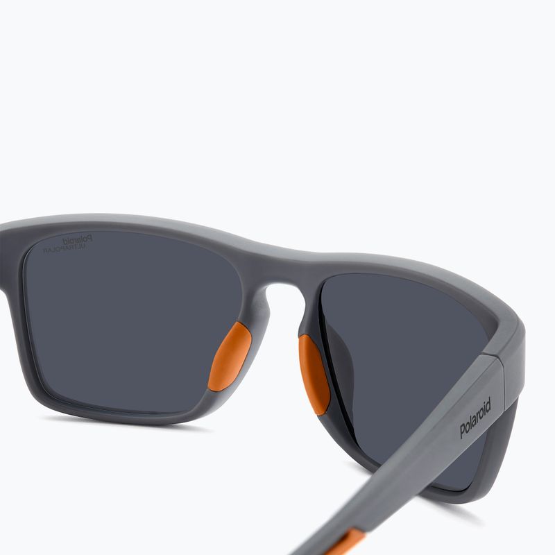 Men's Polaroid PLD 7052/S matte grey/silver mirror polarized high contrast sunglasses 5