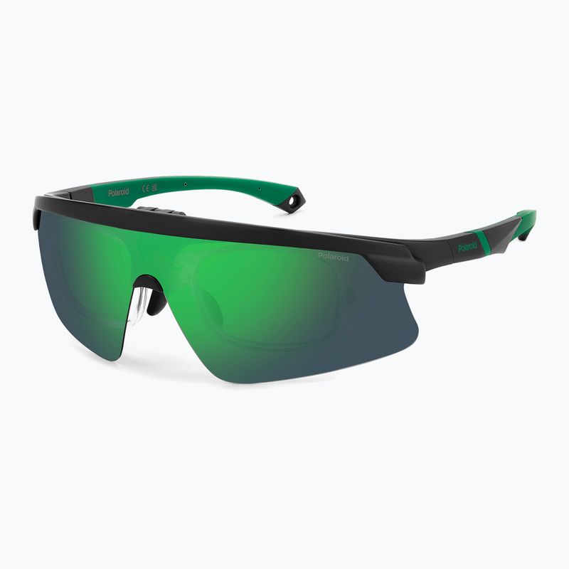 Men's Polaroid PLD 7056/CI/S matte black green/greygreen mirror polarised sunglasses 2