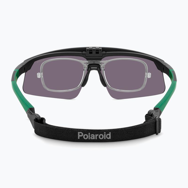 Men's Polaroid PLD 7056/CI/S matte black green/greygreen mirror polarised sunglasses 4