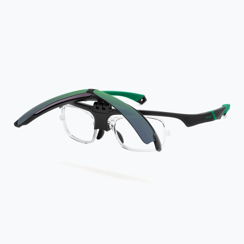 Men's Polaroid PLD 7056/CI/S matte black green/greygreen mirror polarised sunglasses 6