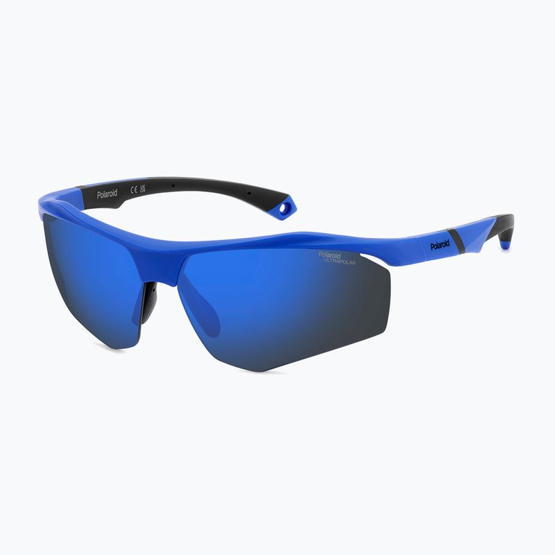 Sunglasses Polaroid PLD 7055/S matte blue/blue mirror polarized high contrast 2