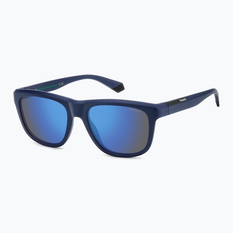 Polaroid PLD 2163/S matte blue/blue mirror polarised sunglasses 2