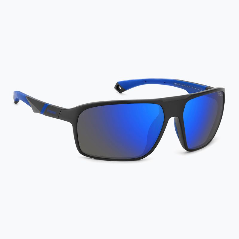Polaroid PLD 7058/S matte black blue/blue mirror polarized hc men's sunglasses