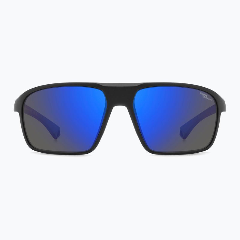 Polaroid PLD 7058/S matte black blue/blue mirror polarized hc men's sunglasses 3