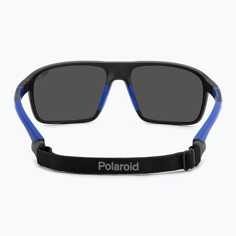 Polaroid PLD 7058/S matte black blue/blue mirror polarized hc men's sunglasses 5