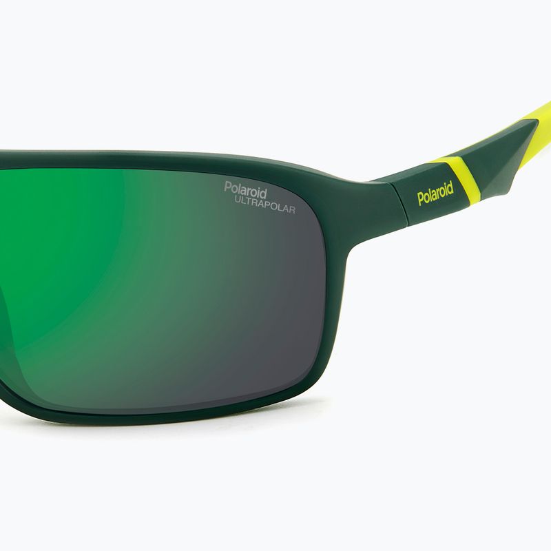 Men's Polaroid PLD 7058/S matte green/green mirror polarised high contrast sunglasses 6