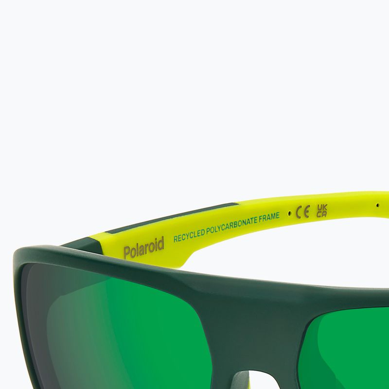 Men's Polaroid PLD 7058/S matte green/green mirror polarised high contrast sunglasses 8