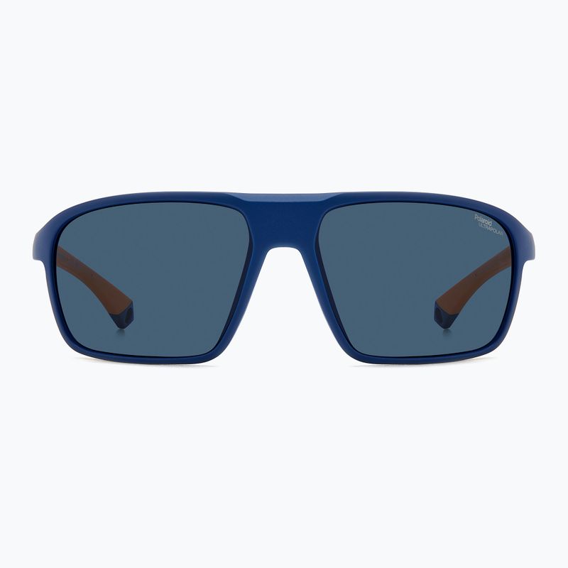 Men's Polaroid PLD 7058/S matte blue/blue polarised high contrast sunglasses 3