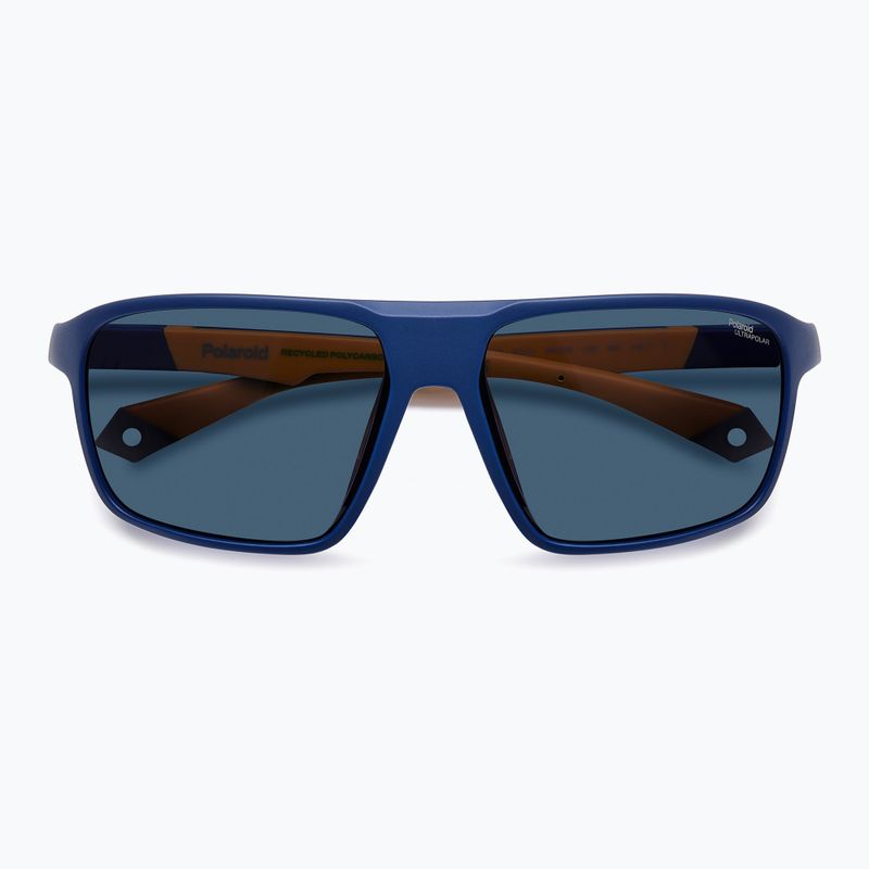 Men's Polaroid PLD 7058/S matte blue/blue polarised high contrast sunglasses 4