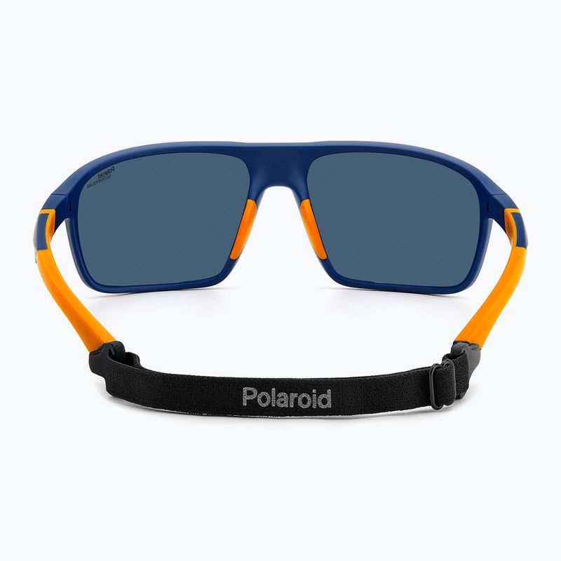 Men's Polaroid PLD 7058/S matte blue/blue polarised high contrast sunglasses 5