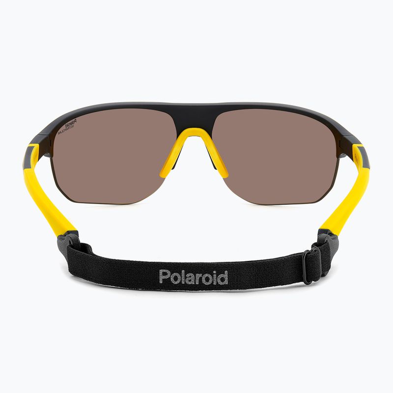 Men's Polaroid PLD 7059/S matte black yellow/gold polarised high contrast sunglasses 4