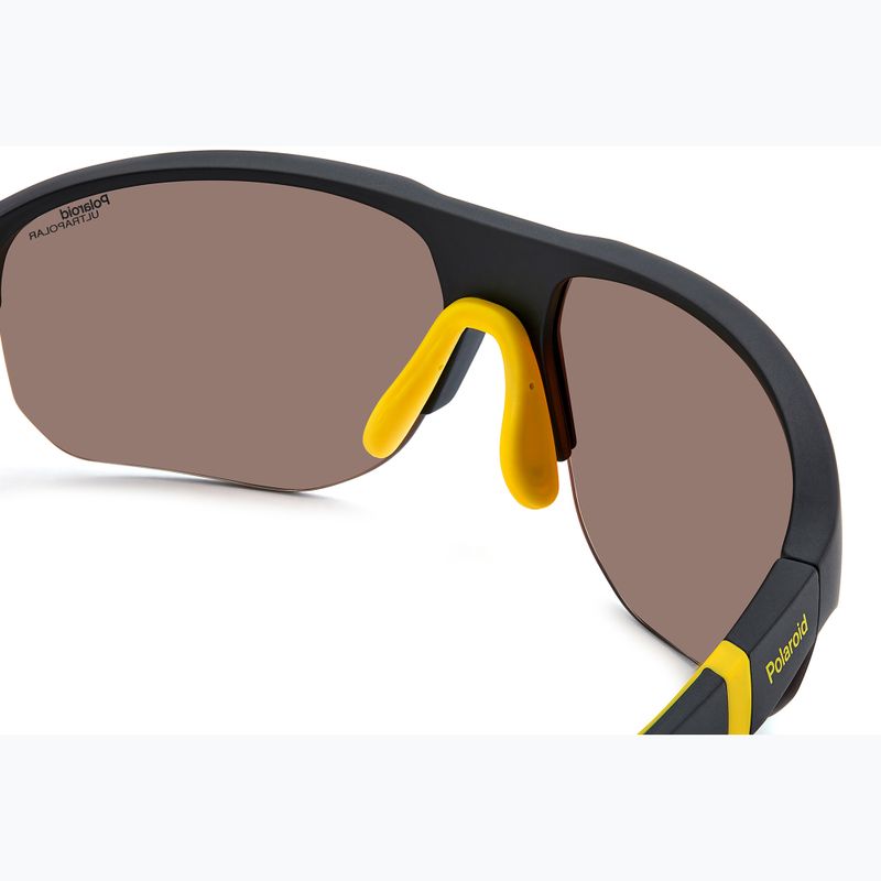 Men's Polaroid PLD 7059/S matte black yellow/gold polarised high contrast sunglasses 5