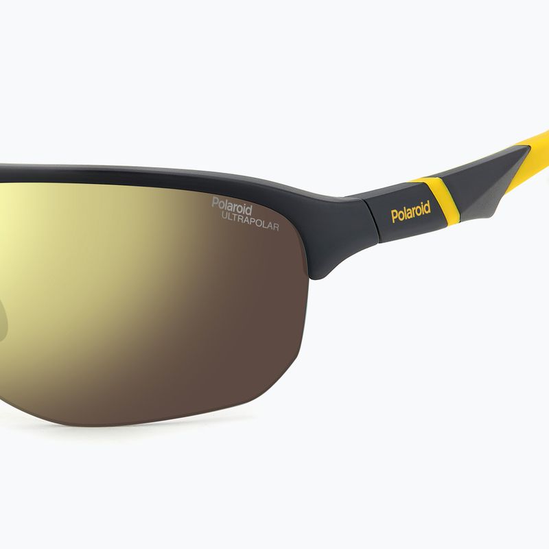 Men's Polaroid PLD 7059/S matte black yellow/gold polarised high contrast sunglasses 6