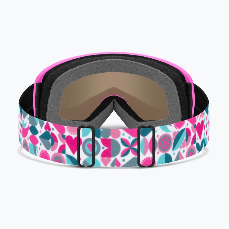 Ski goggles Smith Snowday Jr vivid pink hearts/green sol-x mirror 3