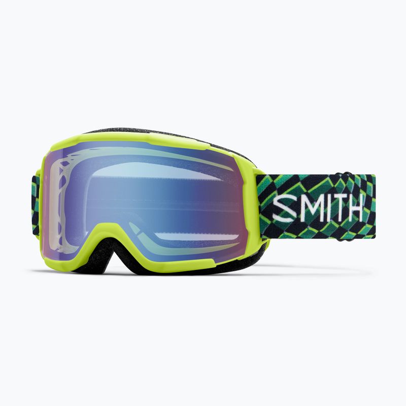 Children's ski goggles Smith Daredevil Jr electric lime left turn/blue sensor mirror 5