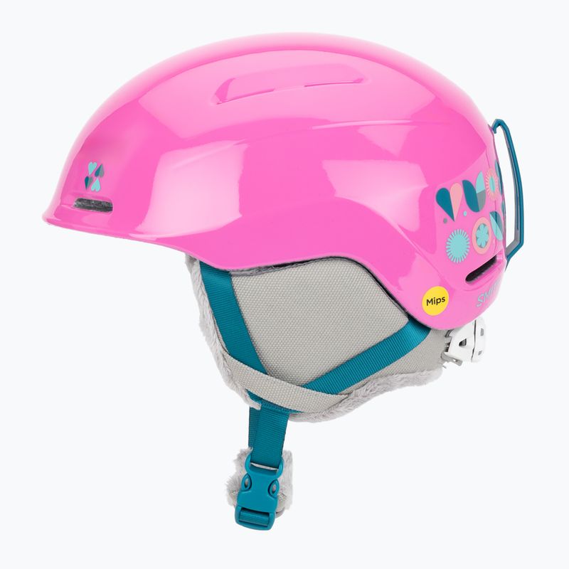 Children's ski helmet Smith Glide Jr Mips vivid pink hearts 3