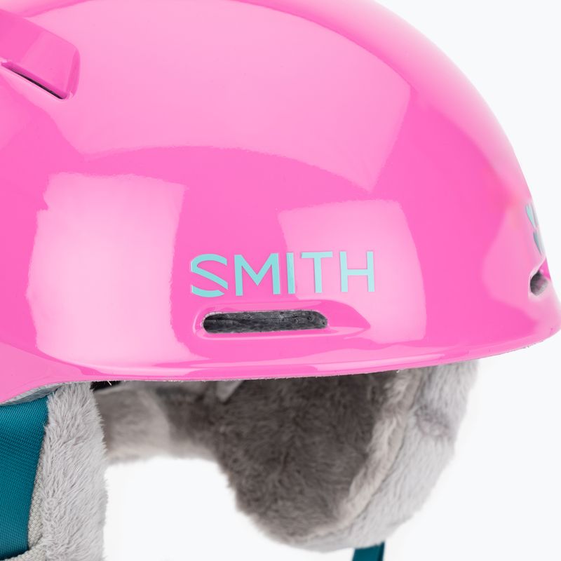 Children's ski helmet Smith Glide Jr Mips vivid pink hearts 5