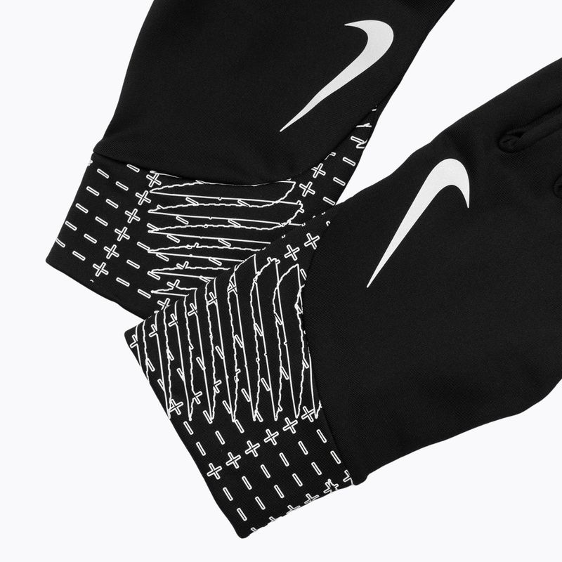 Men's running gloves Nike Pacer Lightweight RG Reflective black/silver 5