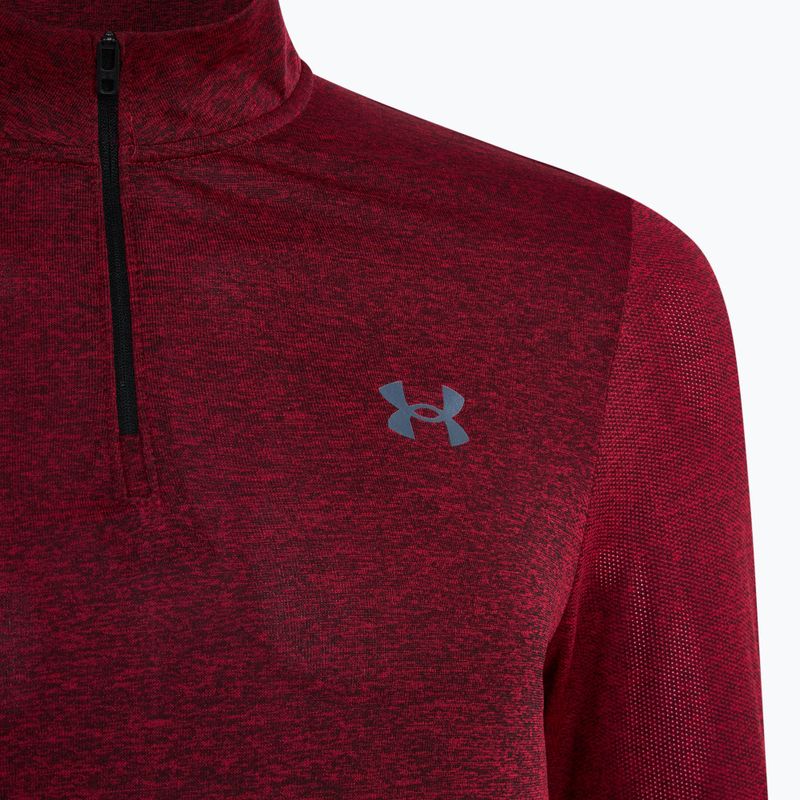 Men's Under Armour Seamless Stride 1/4 Zip running sweatshirt racer red/reflective 5