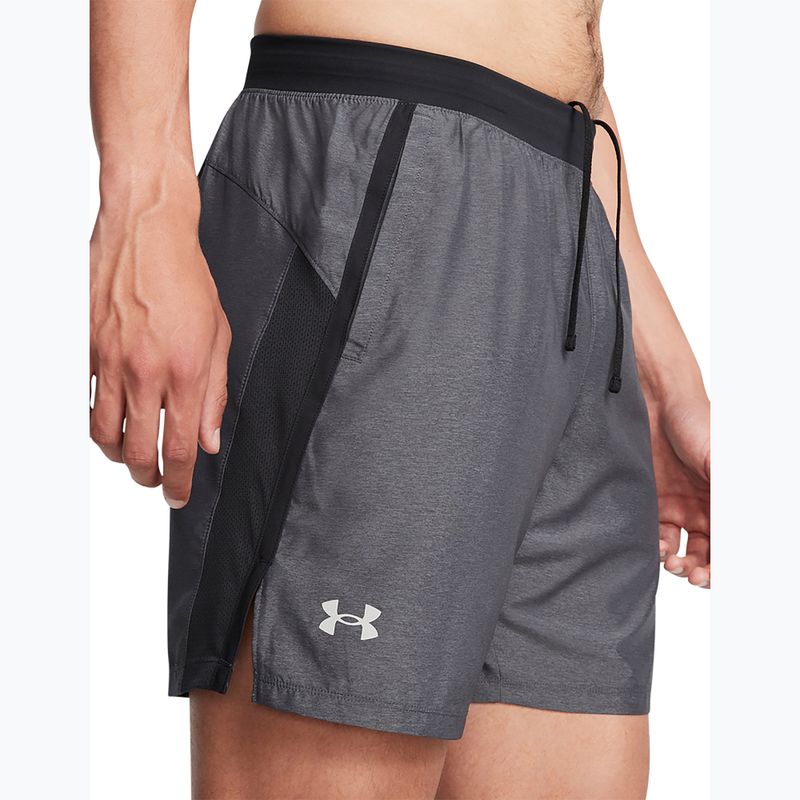 Men's Under Armour Launch 7" Heather black / black / reflective running shorts 4