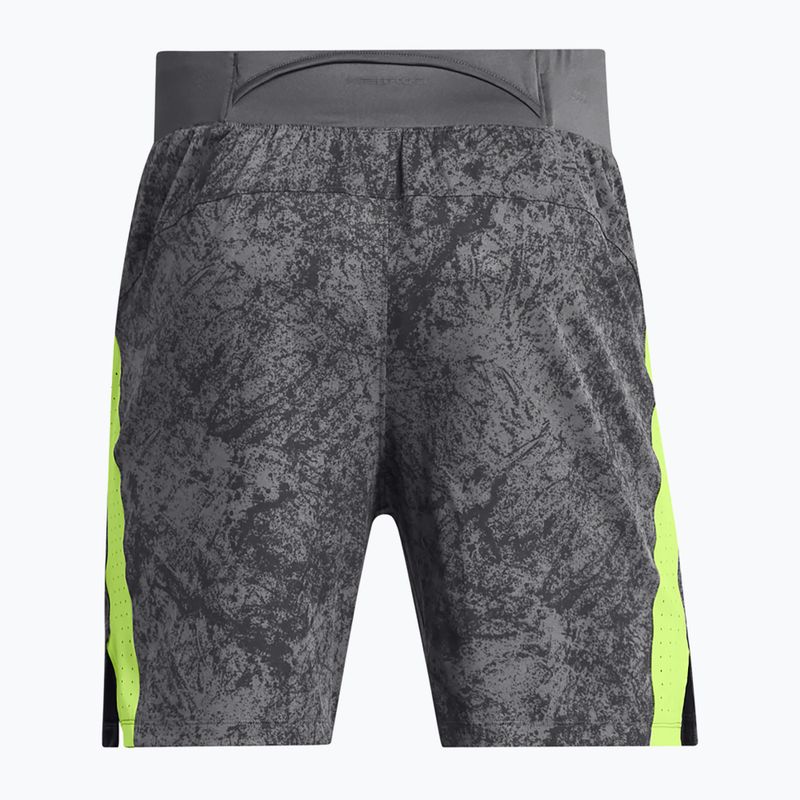 Men's Under Armour Launch Pro 7" Printed castlerock/morph green/reflective running shorts 2