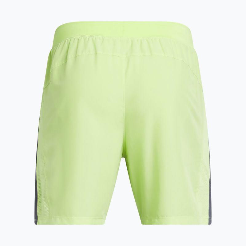 Under Armour Launch 7" men's running shorts morph green/castlerock/ reflective 6