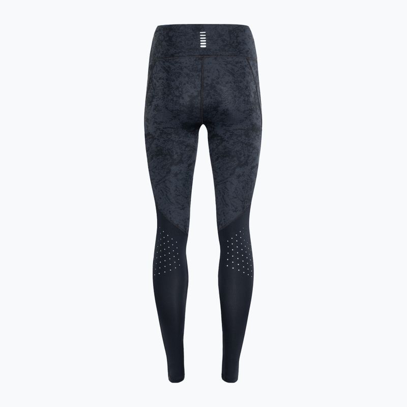 Women's Under Armour Launch Printed Ankle running leggings black/black/reflective 2