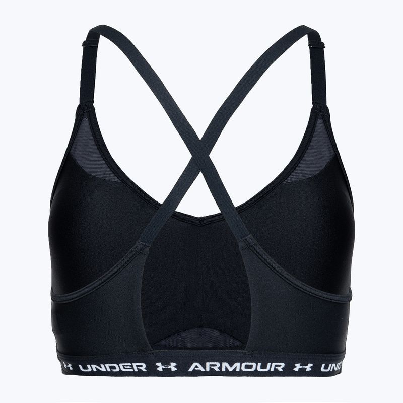 Under Armour Crossback Low black/white training bra 2