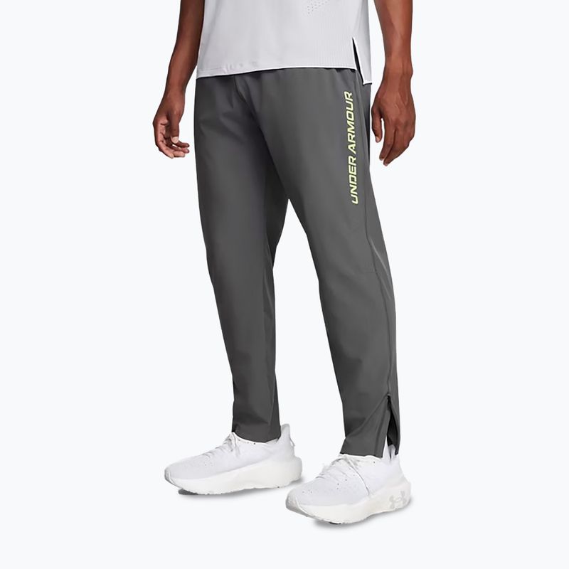 Men's Under Armour Storm Run castlerock / morhp green / reflective running trousers