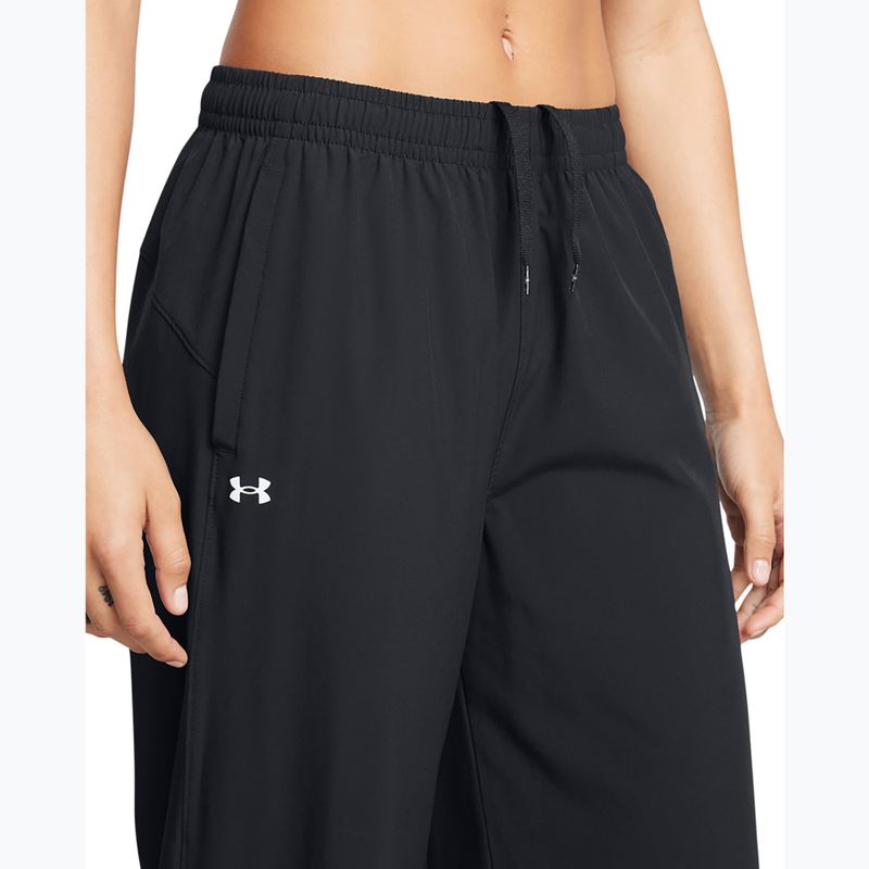 Women's trousers Under Armour Rival Wide Leg black / white 4