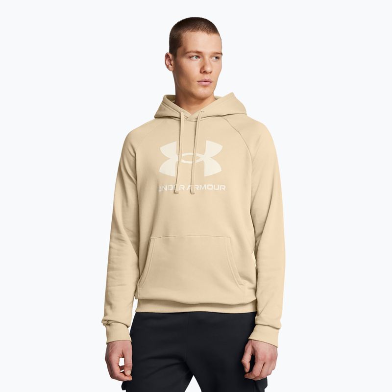 Men's sweatshirt Under Armour Rival Fleece Logo HD city khaki/summit white