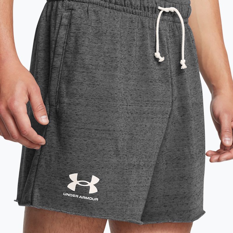 Men's shorts Under Armour Rival Terry 6in castlerock/onyx white 4