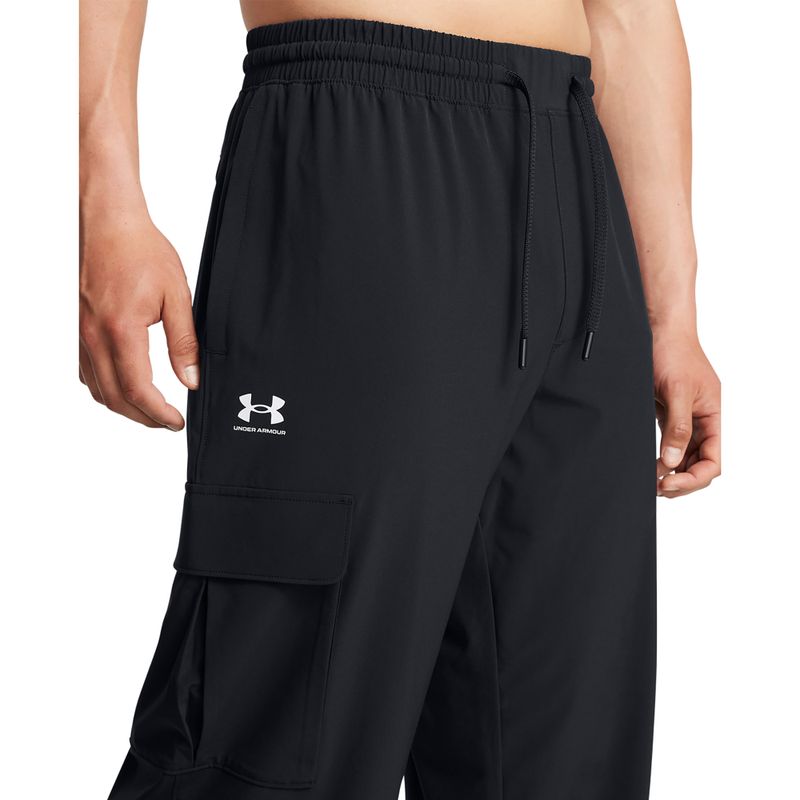 Men's Under Armour Vibe Woven Cargo trousers black/white 4