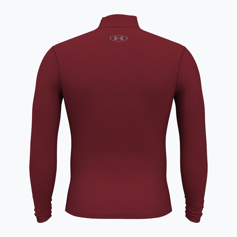 Men's Under Armour Elite Mock CG cardinal/metallic silver longsleeve 2