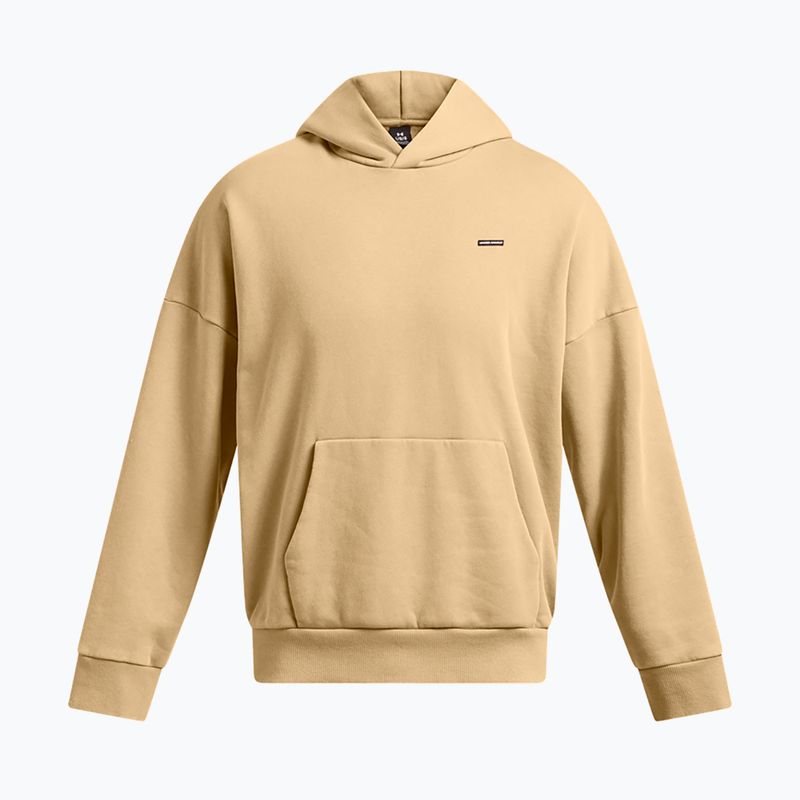 Men's Under Armour Icon HWT Fleece Wash OS Hoodie camel/white 5