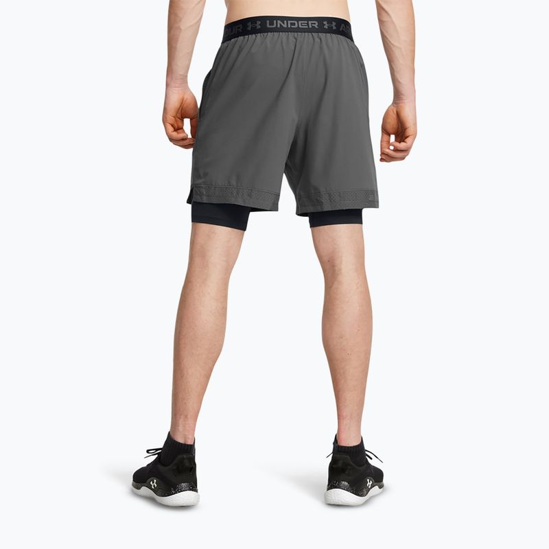 Men's training shorts Under Armour Vanish Woven 2In1 Sts castlerock/black/black 3