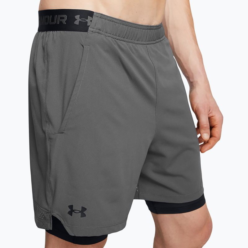 Men's training shorts Under Armour Vanish Woven 2In1 Sts castlerock/black/black 4