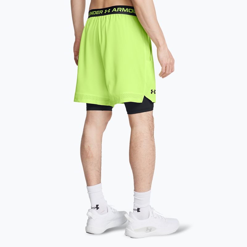 Under Armour men's training shorts Vanish Woven 2in1 Sts morph green / blavk / black 3