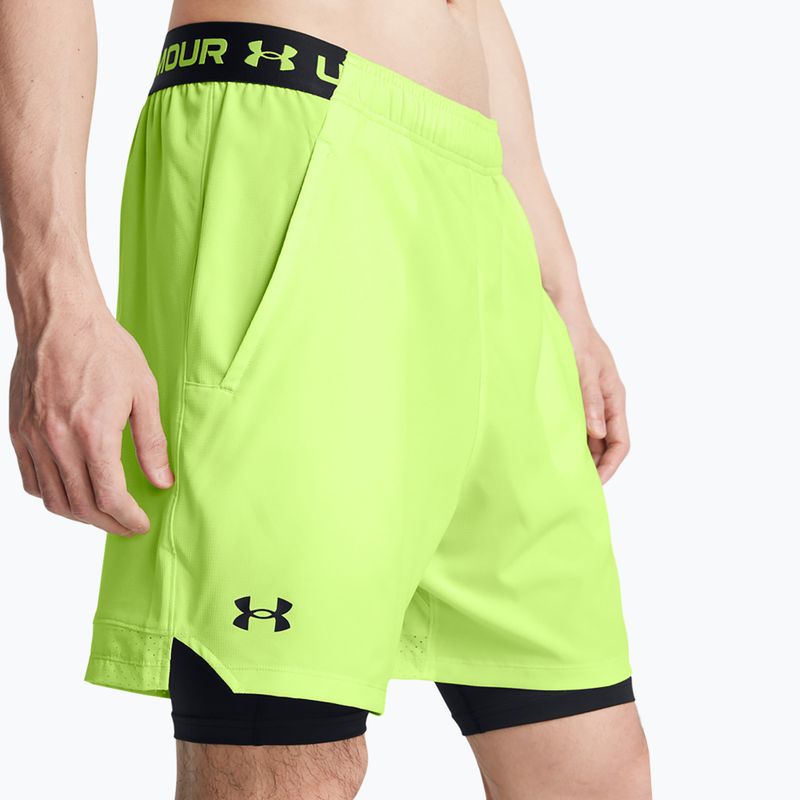 Under Armour men's training shorts Vanish Woven 2in1 Sts morph green / blavk / black 4