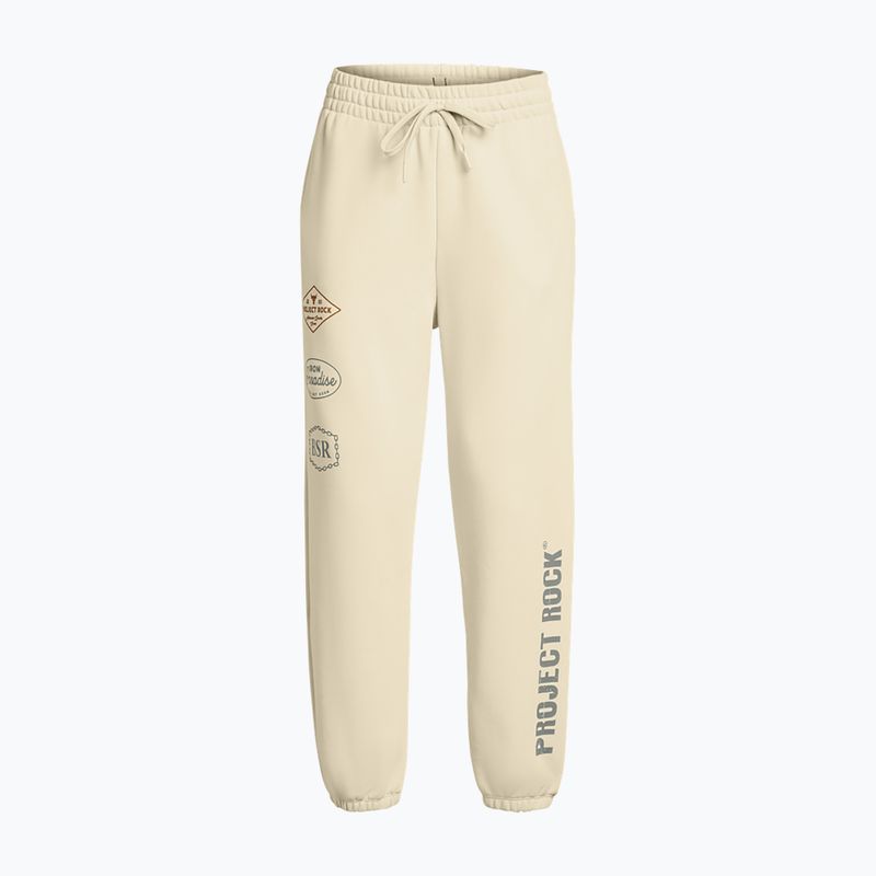 Under Armour Project Rock HWT Pnt silt / clay green women's training trousers 4