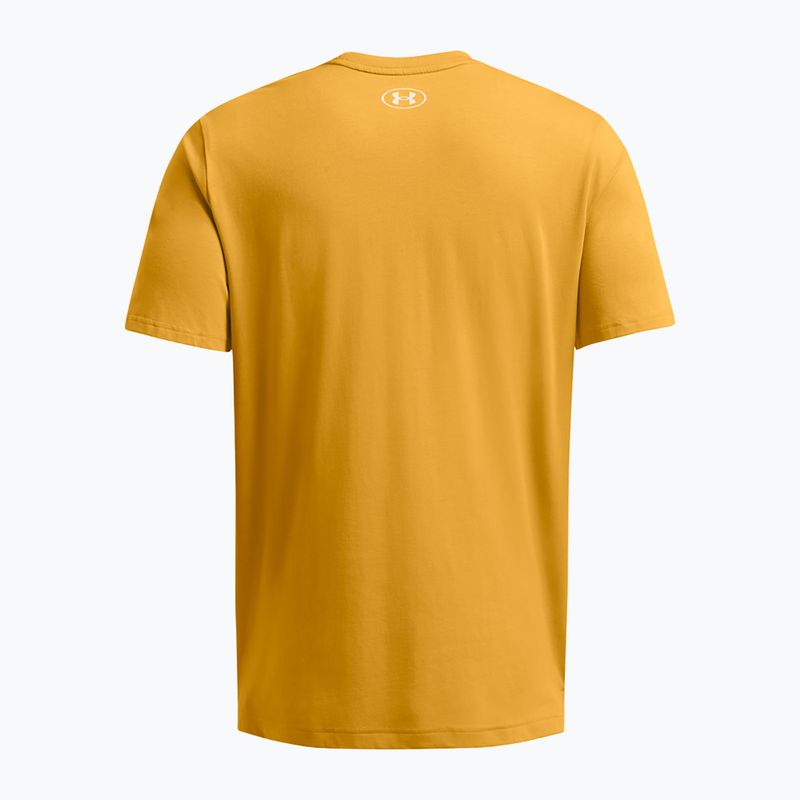 Under Armour Project Rock Made Not Born golden yellow/steelown gold men's training t-shirt 2