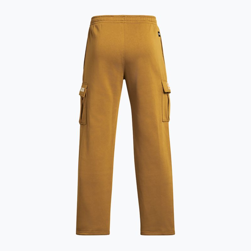 Men's training trousers Under Armour Project Rock Icon Fleece yellow ochre/silt 2