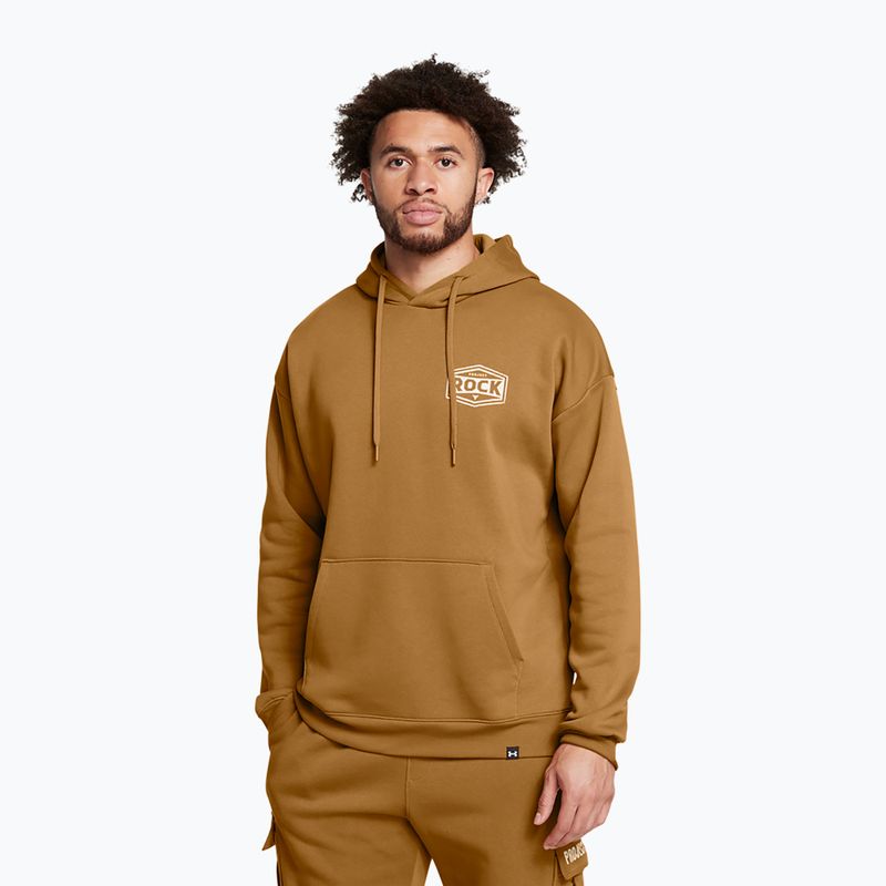 Men's Under Armour Project Rock Icon Fleece Hoodie yellow ochre/silt