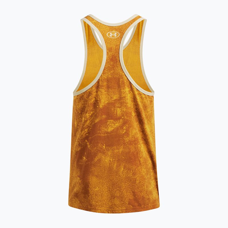 Under Armour Project Rock Racer golden yellow/silt men's training tank top 2