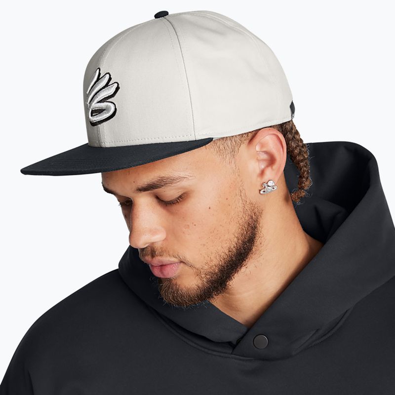 Under Armour Curry Flat Brim Snapback men's cap white clay/black 3