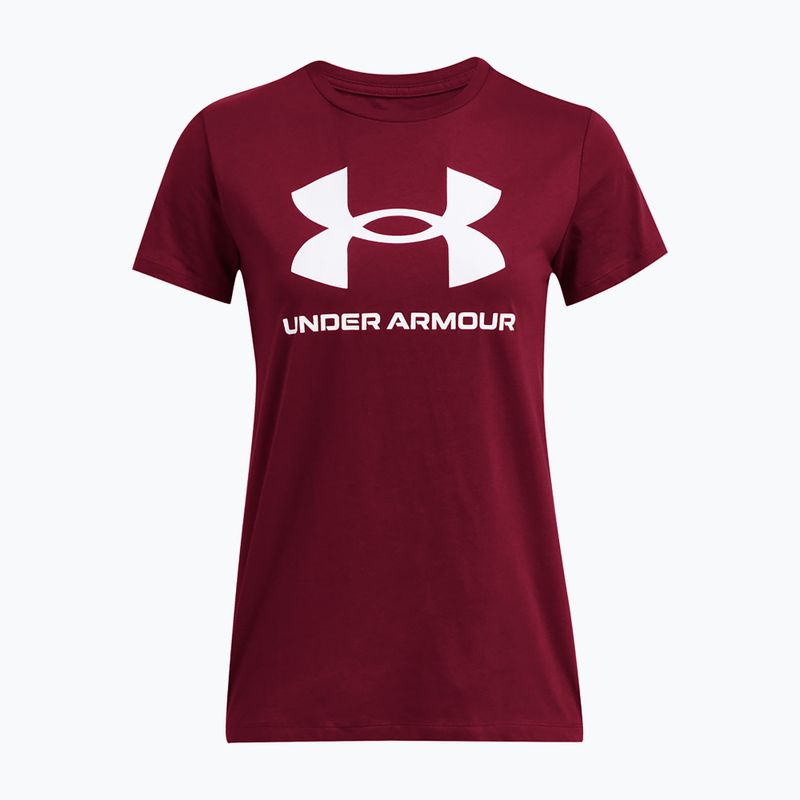 Under Armour women's Rival logo t-shirt cardinal/white 3